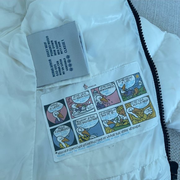 Moncler Baby Giubbotto Coat White Ivory Down Puffer Jacket Enfant Size 2 - Picture 9 of 13